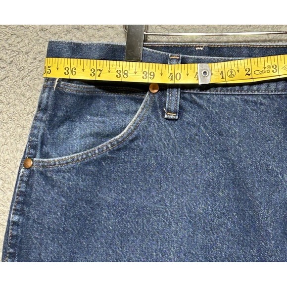 Wrangler Cowboy Cut Jeans Mens 42x36 Blue Original Fit 13MWZ Denim Rancher - Picture 5 of 12